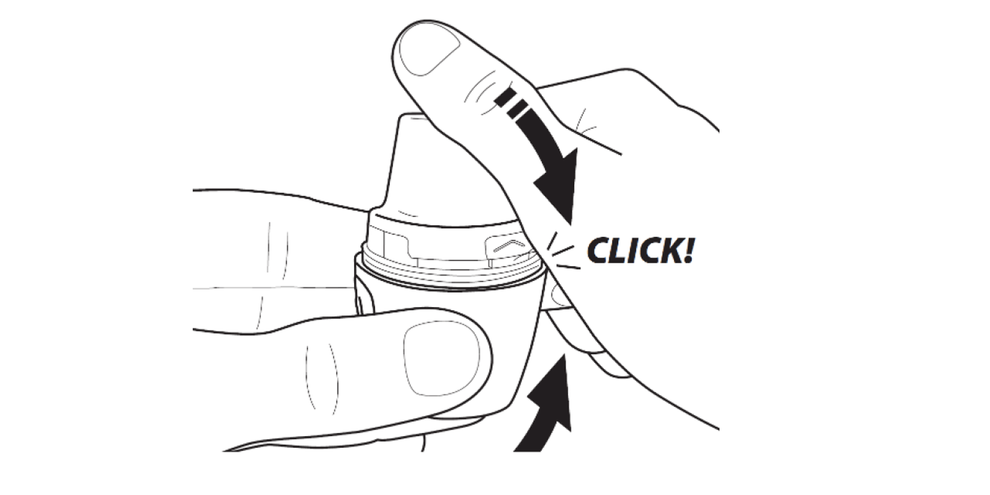 Firmly press the mouthpiece closed until you hear a click